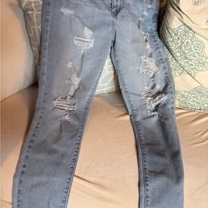 Women’s Levi’s 721 Light Blue Distressed High Rise Skinny Jeans